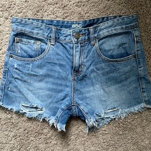 BDG Mid-Rise Cut-off Denim Shorts in Medium Wash